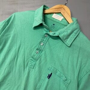 Johnnie O West Coast Green Preppy Short Sleeve Cotton Polo Shirt Men's Large